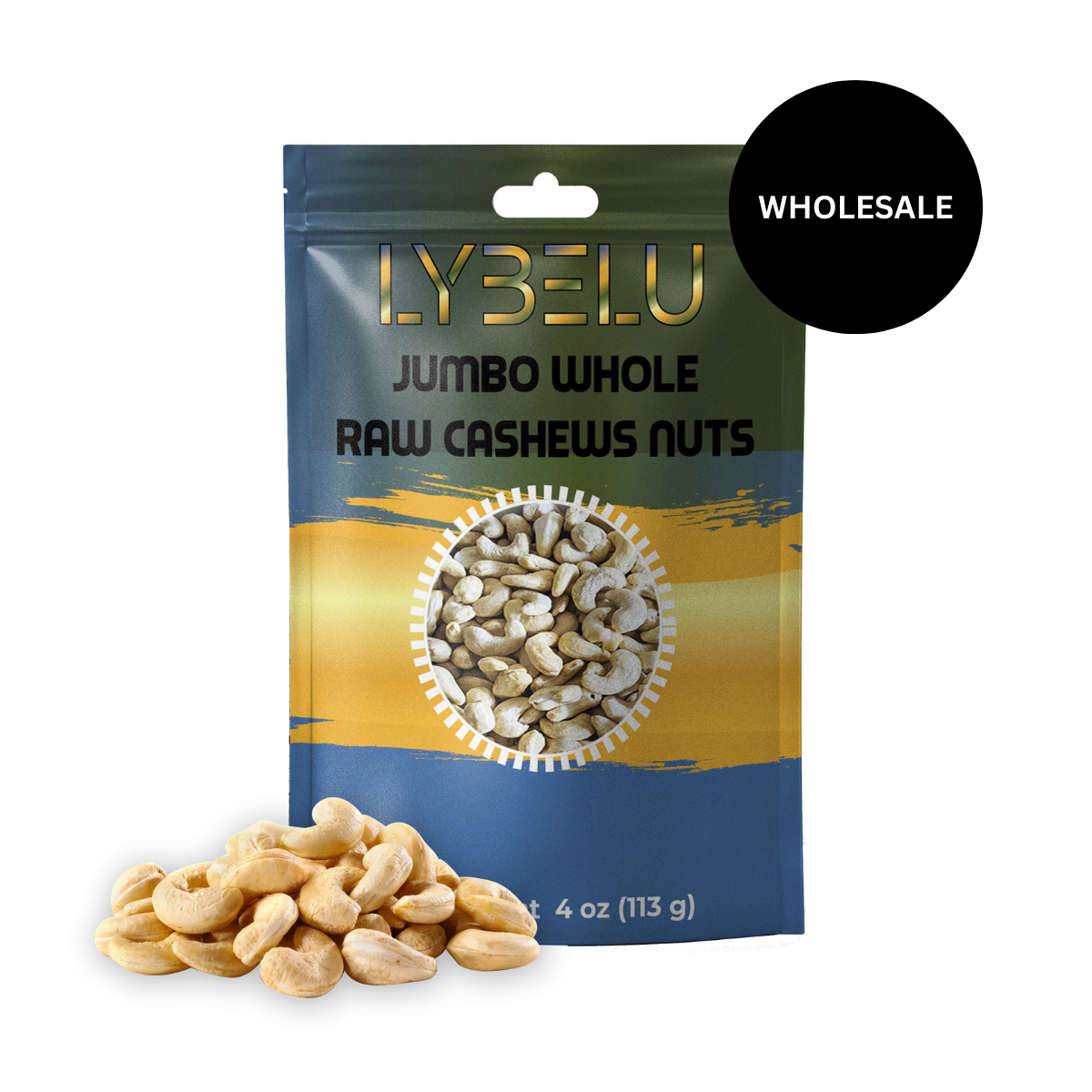 Jumbo Whole Raw Cashews Nuts – 4oz